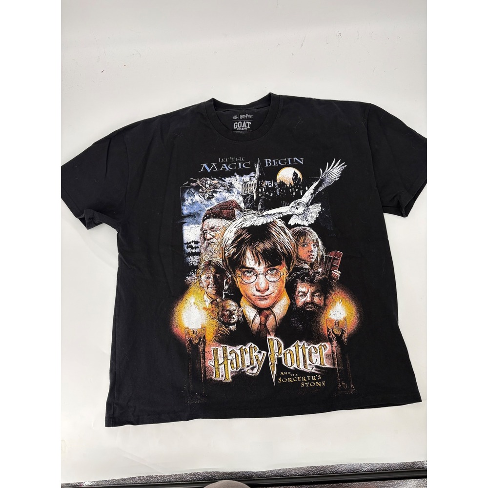 Goat Crew Harry Potter Sorcerers Stone Graphic T-Shirt Black Mens Large Movie